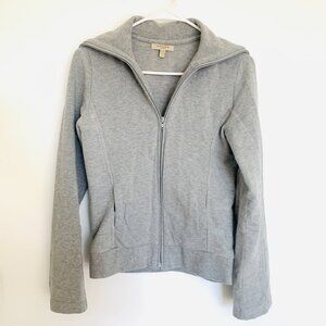 Burberry London Gray Nova Plaid Logo Signature Zip Up Jacket Small